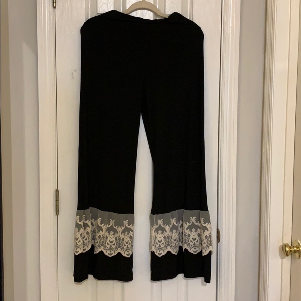 Black with lace bottom pants